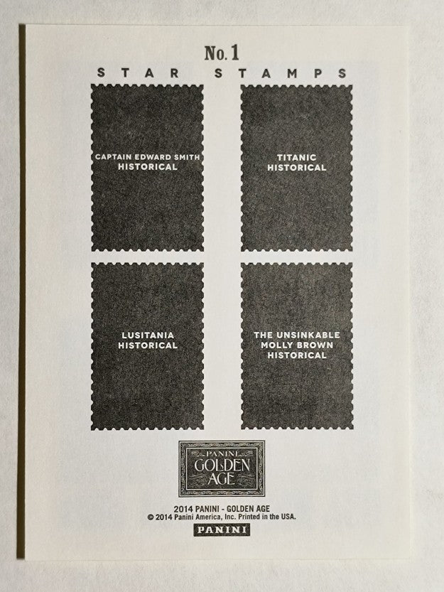 2014 Panini Golden Age Star Stamps Titanic/Captain Smith/Molly Brown/Lusitania