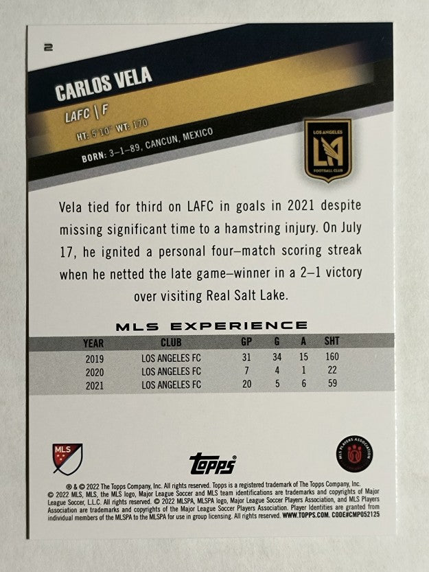 2022 Topps MLS #2 Carlos Vela