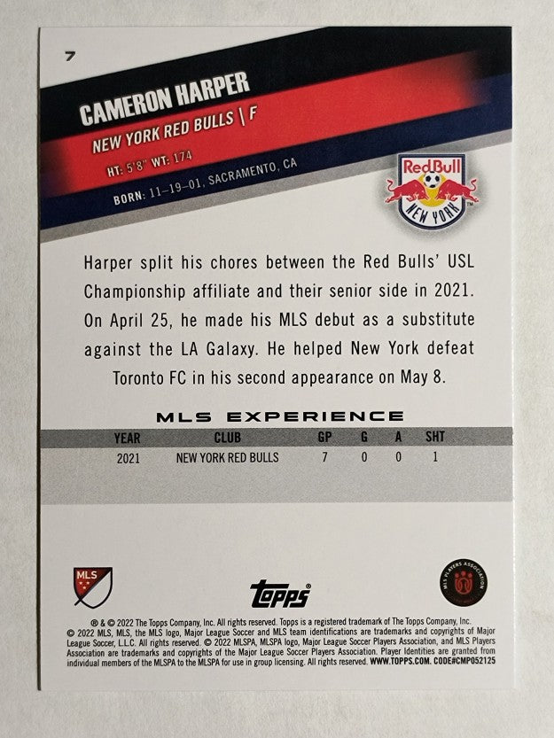 2022 Topps MLS #7 Cameron Harper