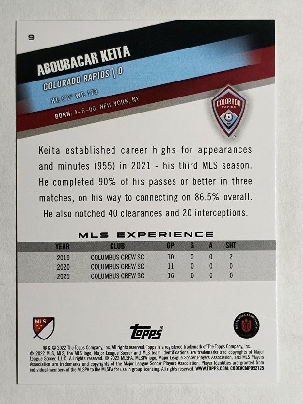 2022 Topps MLS #9 Aboubacar Keita