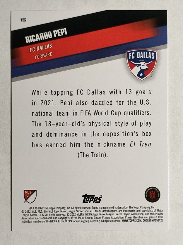 2022 Topps MLS #15 Ricardo Pepi U22