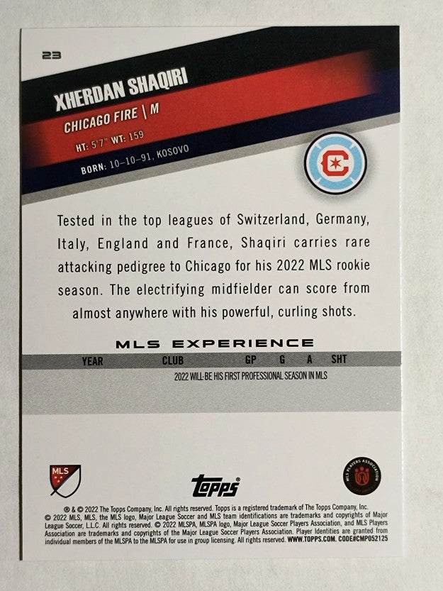 2022 Topps MLS #23 Xherdan Shaqiri