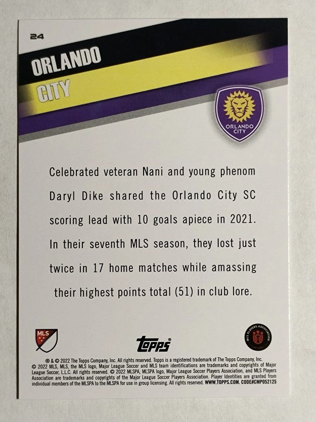 2022 Topps MLS #24 Orlando City