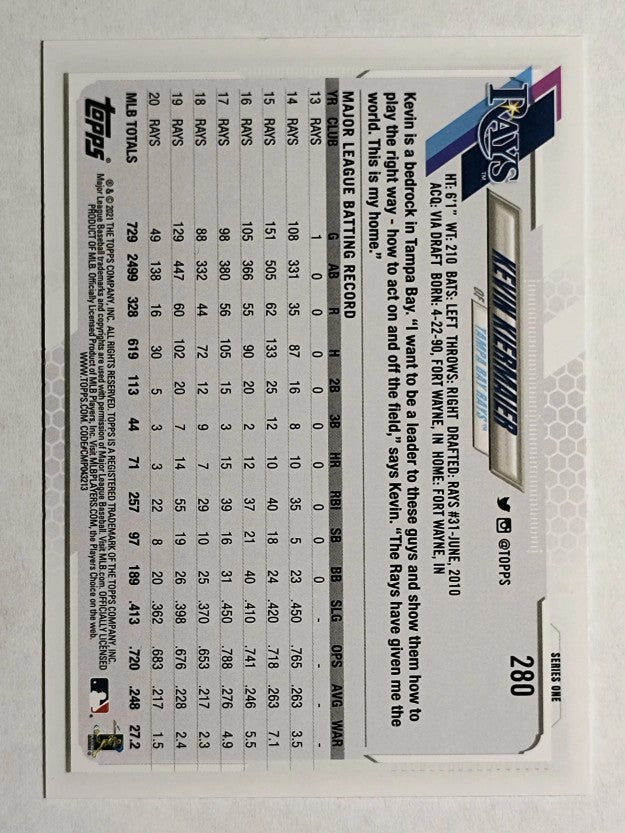 2021 Topps #280 Kevin Kiermaier
