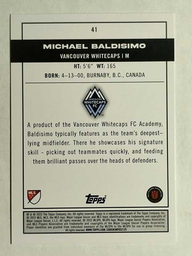 2022 Topps MLS #41 Michael Baldisimo PP