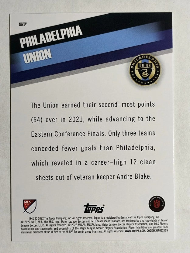 2022 Topps MLS #57 Philadelphia Union