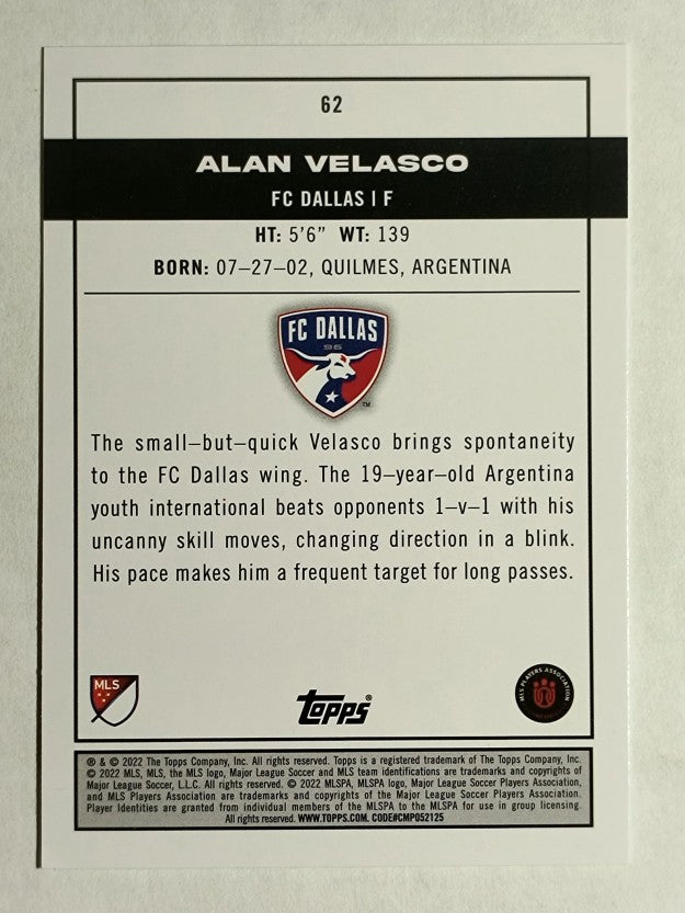 2022 Topps MLS #62 Alan Velasco PP