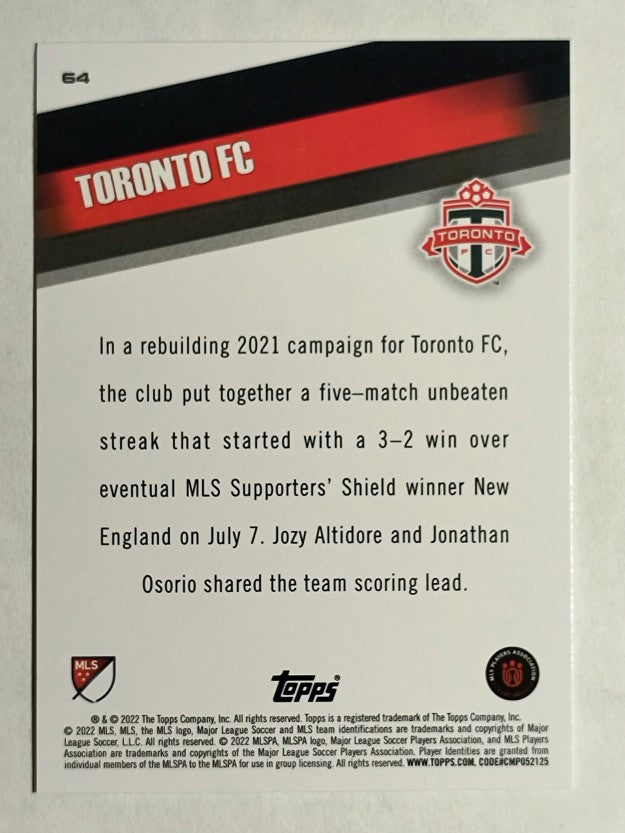 2022 Topps MLS #64 Toronto FC