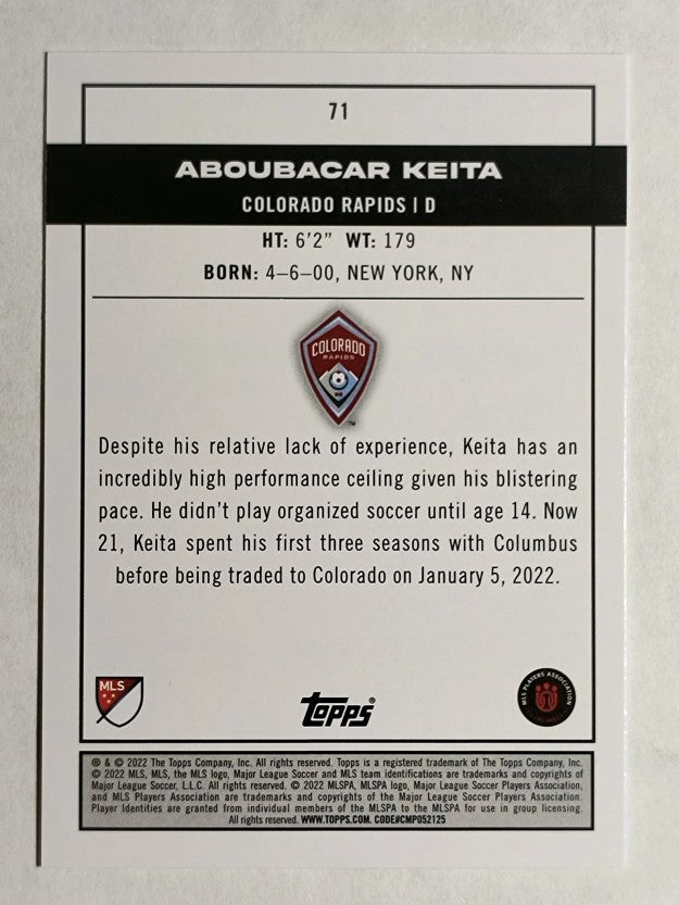 2022 Topps MLS #71 Aboubacar Keita PP