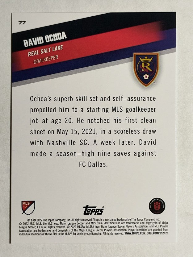 2022 Topps MLS #77 David Ochoa U22