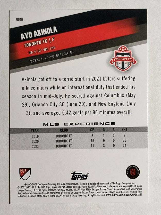 2022 Topps MLS #85 Ayo Akinola