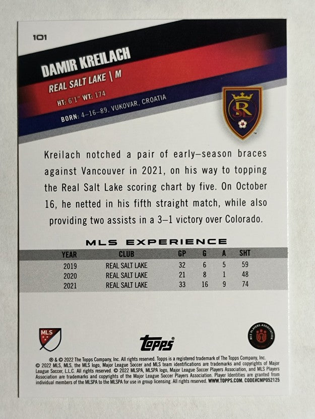 2022 Topps MLS #101 Damir Kreilach