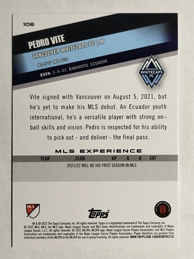 2022 Topps MLS #106 Pedro Vite