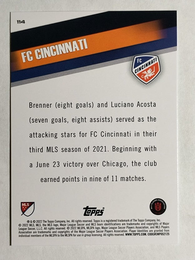 2022 Topps MLS #114 FC Cincinnati
