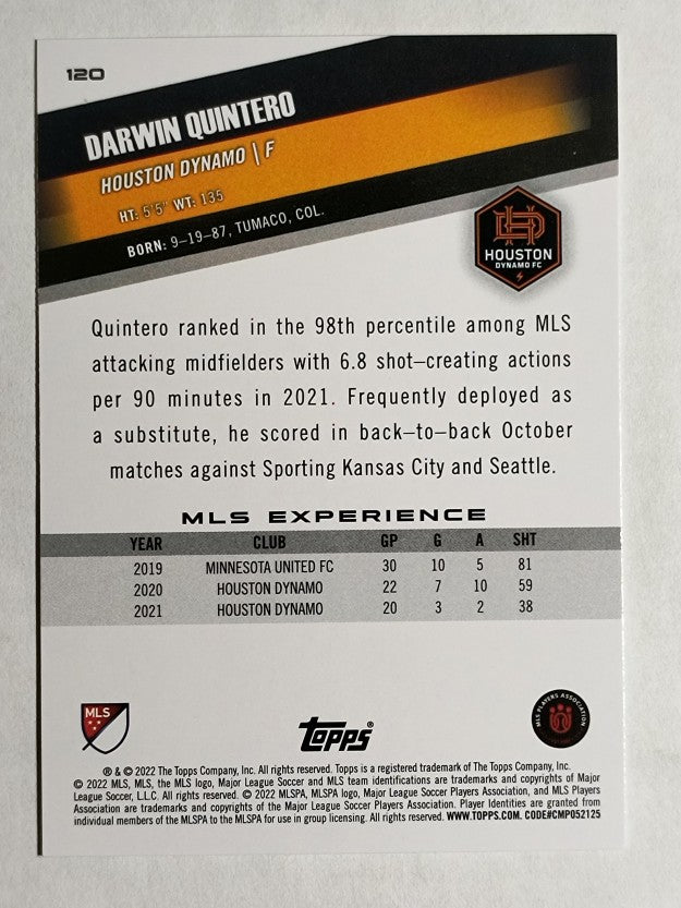 2022 Topps MLS #120 Darwin Quintero