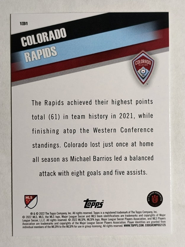 2022 Topps MLS #131 Colorado Rapids