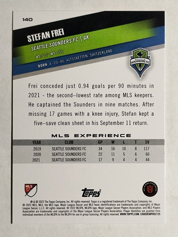 2022 Topps MLS #140 Stefan Frei