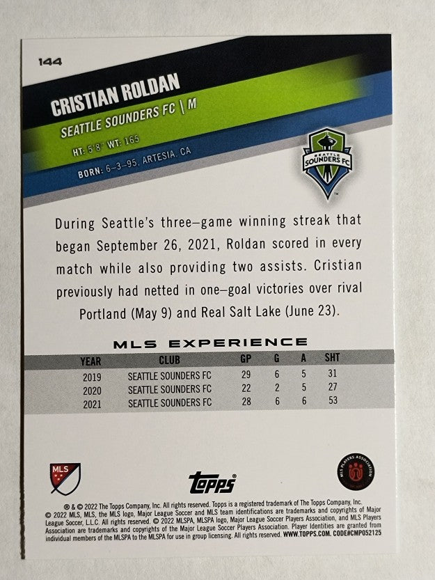 2022 Topps MLS #144 Cristian Roldan