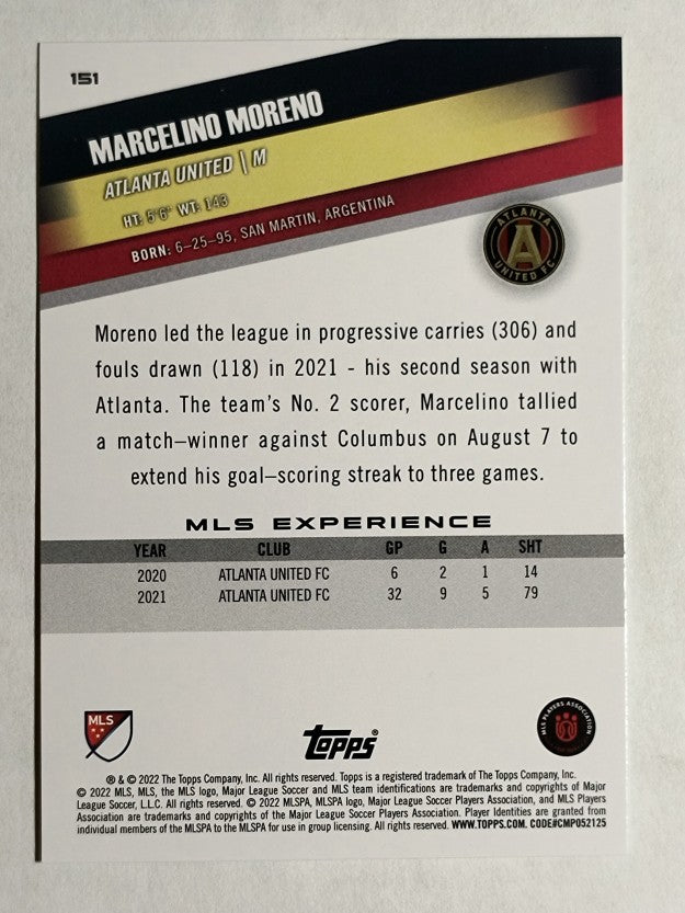 2022 Topps MLS #151 Marcelino Moreno