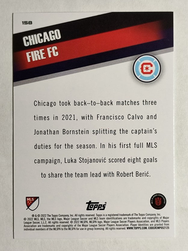 2022 Topps MLS #158 Chicago Fire FC