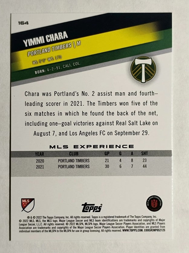 2022 Topps MLS #164 Yimmi Chara