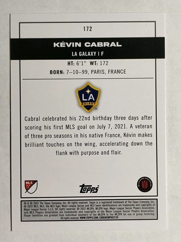 2022 Topps MLS #172 Kevin Cabral PP