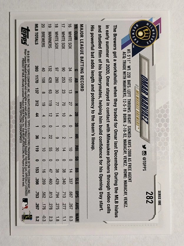 2021 Topps #282 Omar Narvaez
