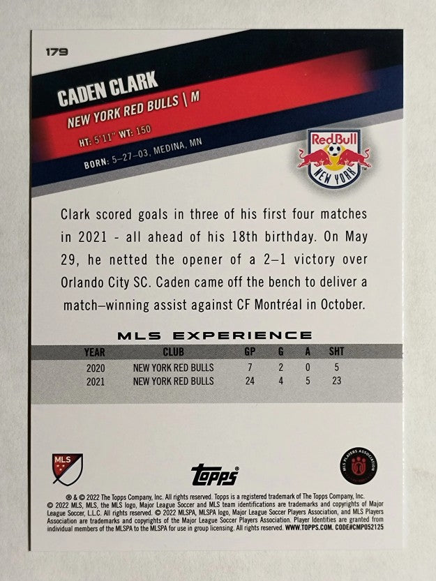 2022 Topps MLS #179 Caden Clark