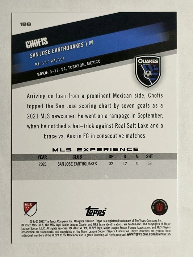 2022 Topps MLS #188 Chofis