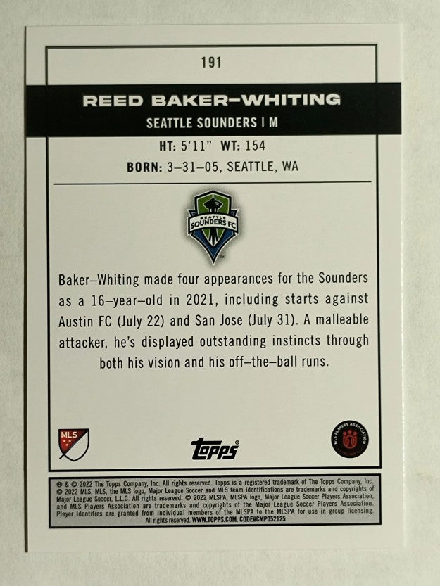 2022 Topps MLS #191 Reed Baker-Whiting PP