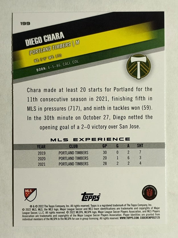 2022 Topps MLS #199 Diego Chara