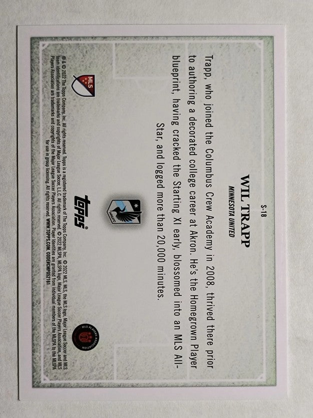 2022 Topps MLS Scholarly #S18 Wil Trapp