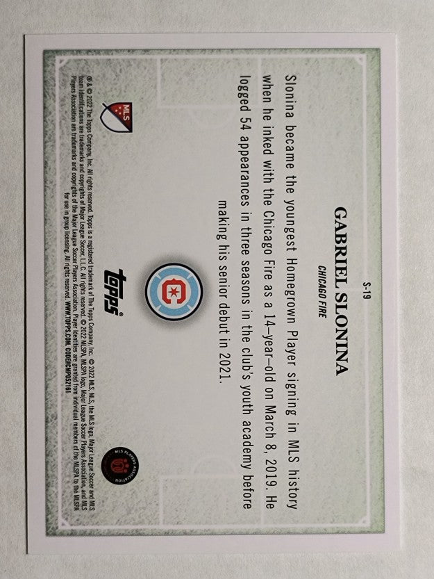 2022 Topps MLS Scholarly #S19 Gabriel Slonina