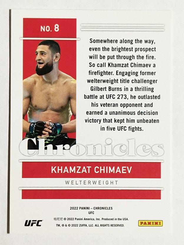 2022 Panini Chronicles UFC #8 Khamzat Chimaev