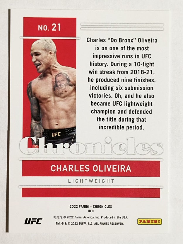 2022 Panini Chronicles UFC #21 Charles Oliveira