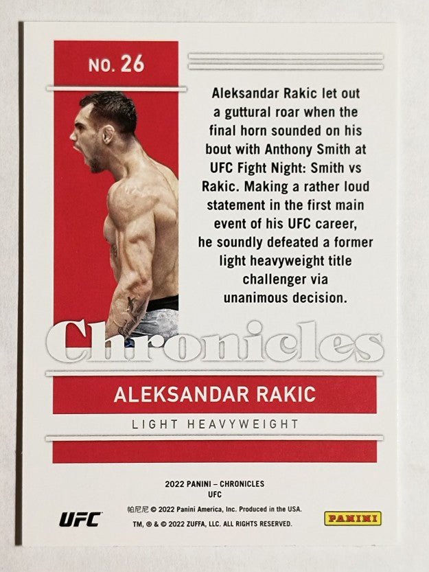 2022 Panini Chronicles UFC #26 Aleksandar Rakic