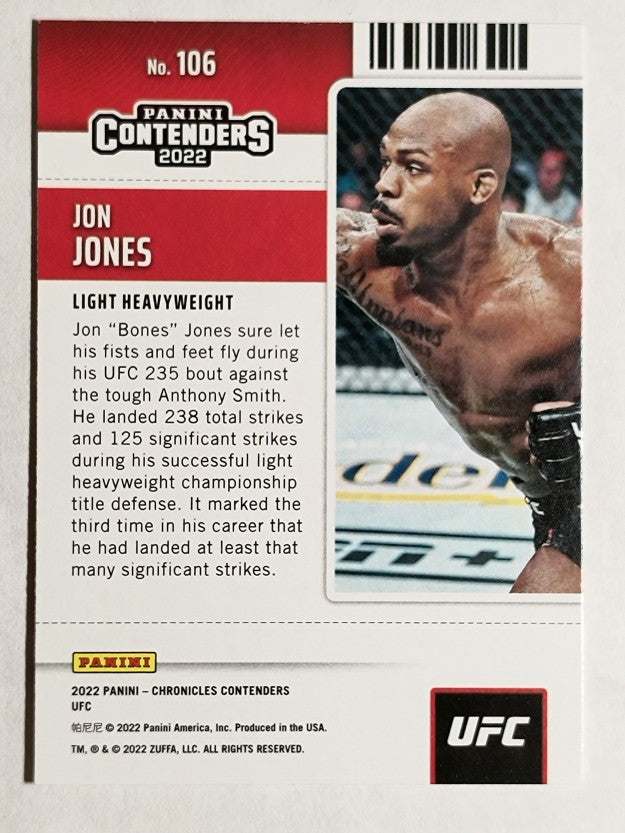 2022 Panini Chronicles UFC #106 Jon Jones/Contenders Season Ticket