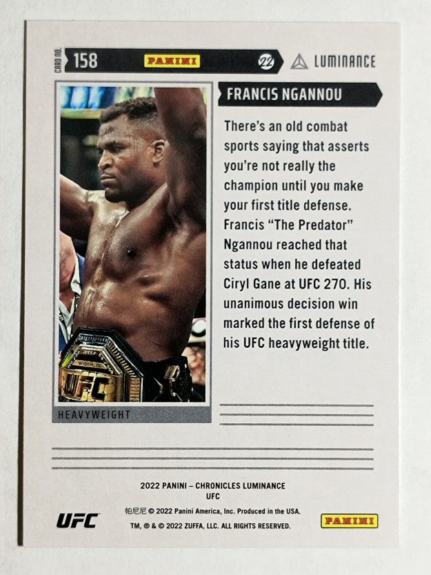 2022 Panini Chronicles UFC #158 Francis Ngannou/Luminance