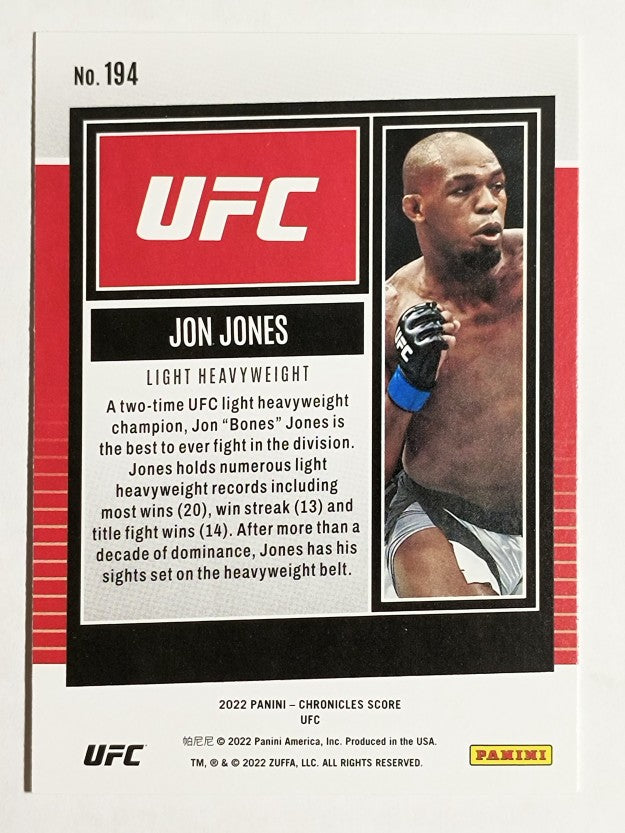 2022 Panini Chronicles UFC #194 Jon Jones/Score