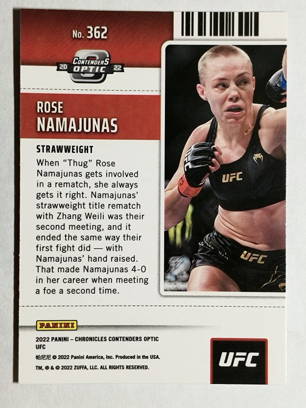 2022 Panini Chronicles UFC #362 Rose Namajunas/Contenders Optic Season Ticket