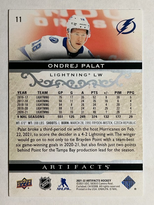 2021-22 Artifacts #11 Ondrej Palat