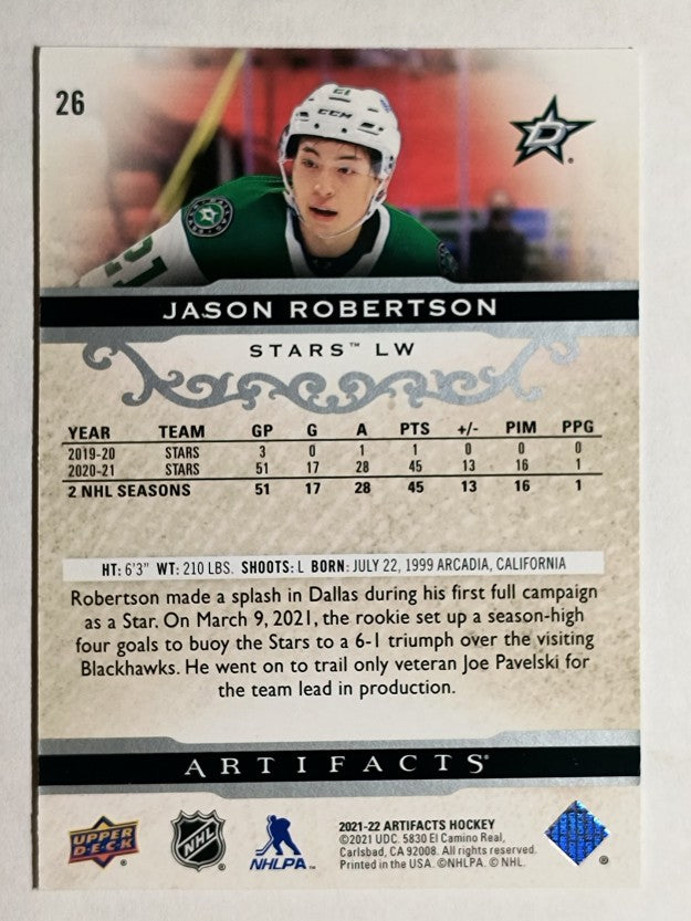 2021-22 Artifacts #26 Jason Robertson
