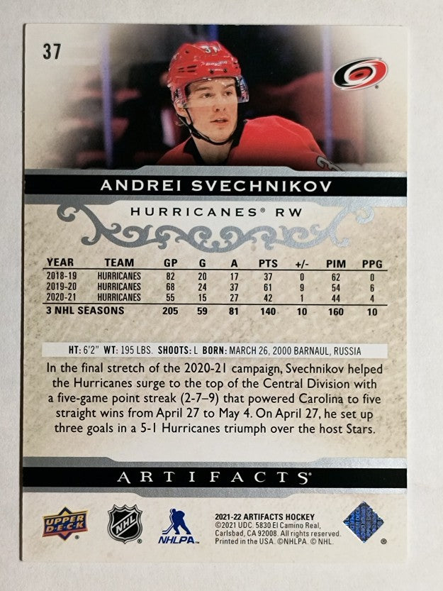 2021-22 Artifacts #37 Andrei Svechnikov