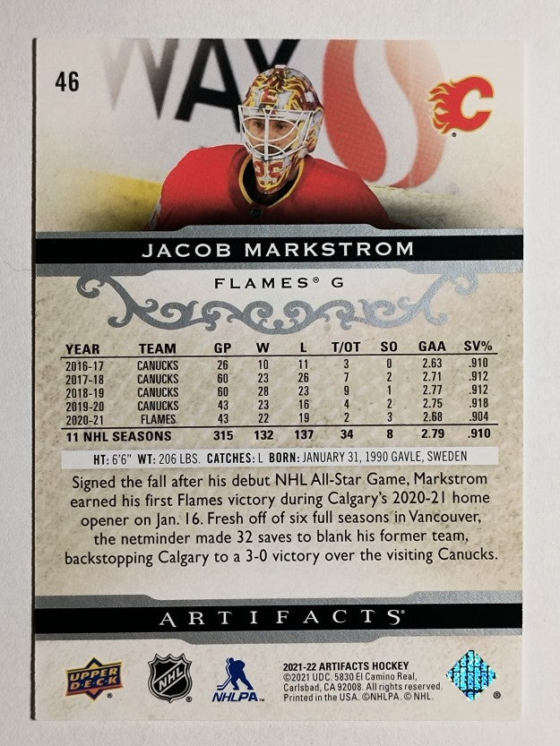 2021-22 Artifacts #46 Jacob Markstrom