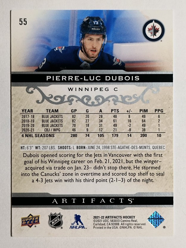 2021-22 Artifacts #55 Pierre-Luc Dubois