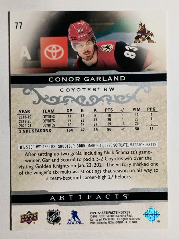 2021-22 Artifacts #77 Conor Garland