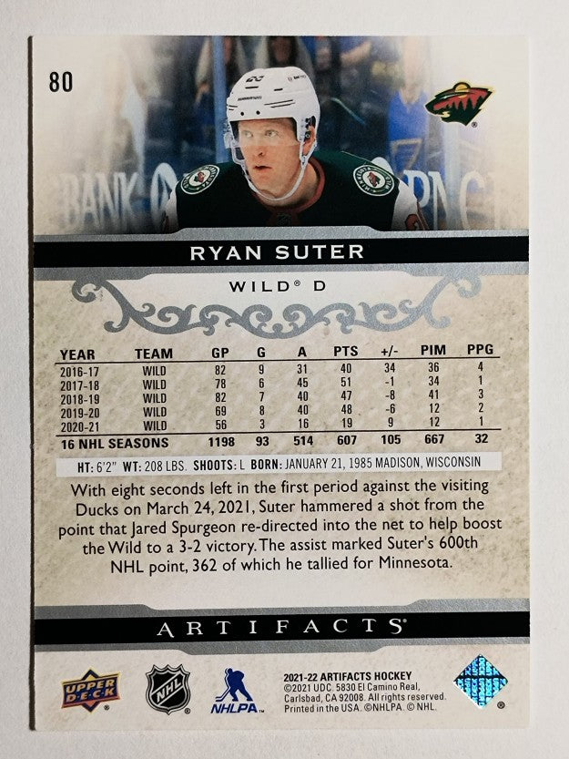 2021-22 Artifacts #80 Ryan Suter