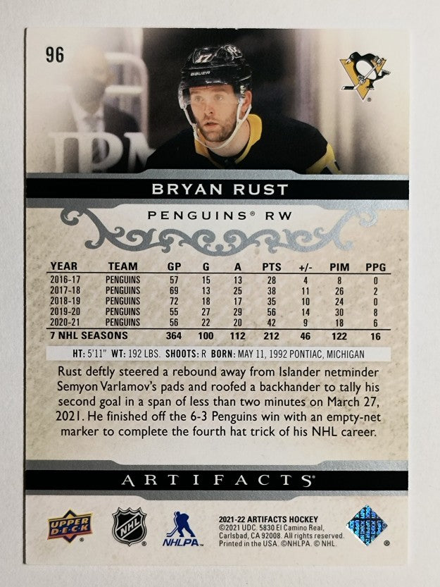 2021-22 Artifacts #96 Bryan Rust