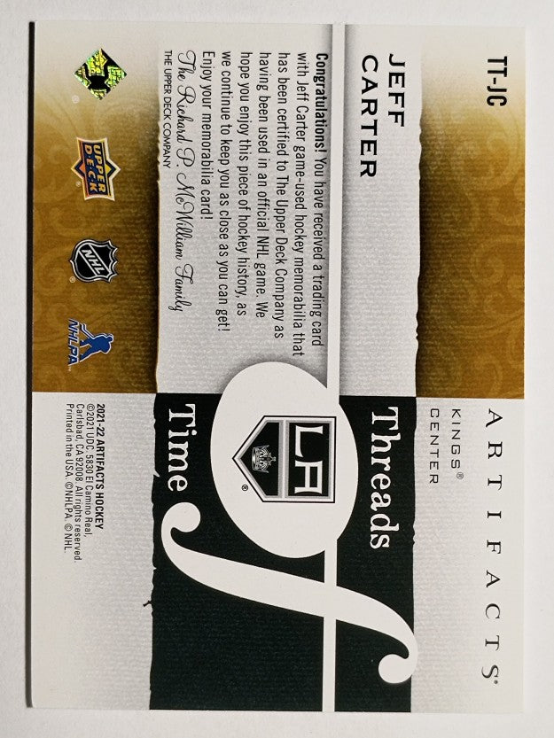 2021-22 Artifacts Threads of Time #TTJC Jeff Carter