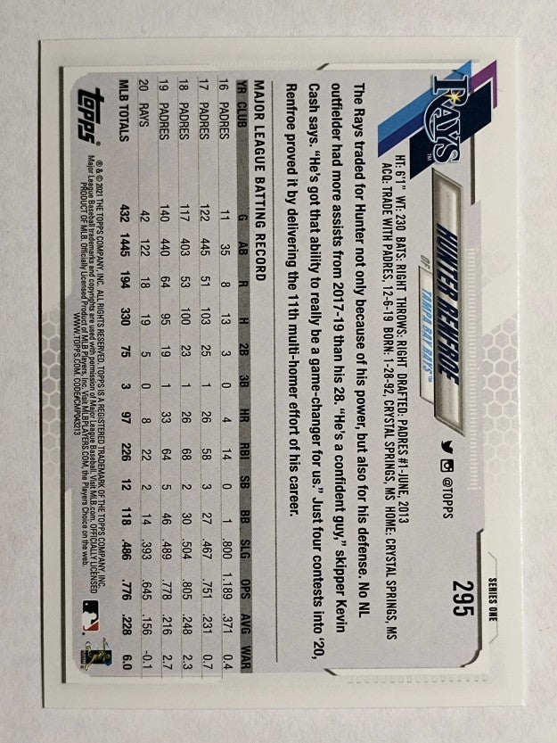 2021 Topps #295 Hunter Renfroe
